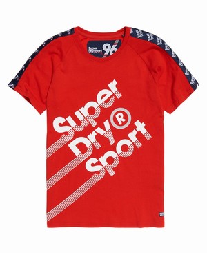 Superdry Sport 021 Férfi Pólók Piros | VQMIN7045